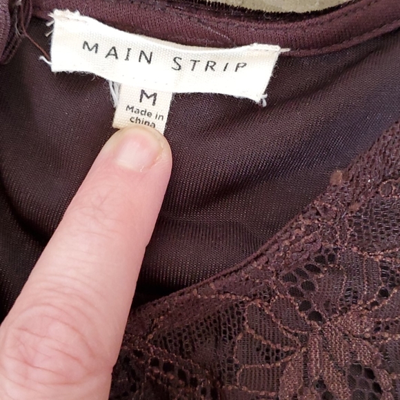 MAIN STRIP Brown Velvet Lace Dress - Picture 3 of 5